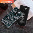 Combo Offer On Beard Man And Green Camo Pattern Mobile Case For Redmi Note 8 Pro ( Pack Of 2 )