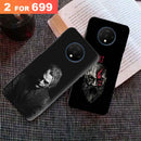Combo Offer On Black And White Joker And Beard Old Man Pattern Mobile Case For Oneplus 7T ( Pack Of 2 )