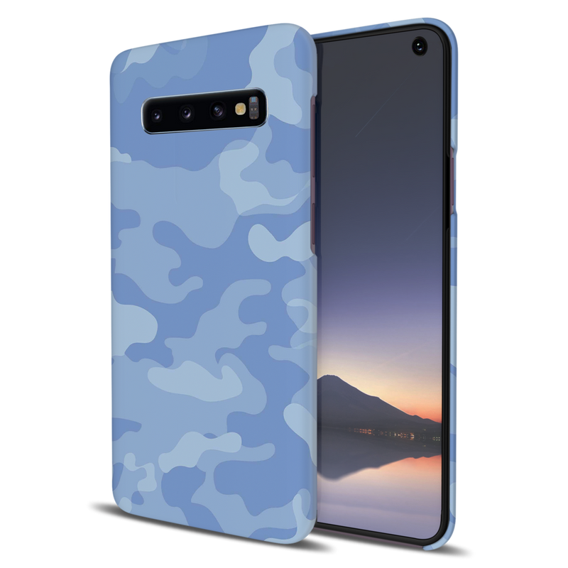 Blue and White Camouflage Printed Slim Cases and Cover for Galaxy S10 Plus