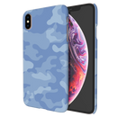 Blue and White Camouflage Printed Slim Cases and Cover for iPhone XS Max
