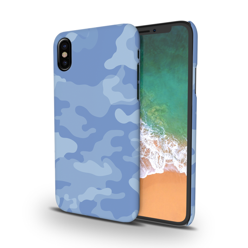 Blue and White Camouflage Printed Slim Cases and Cover for iPhone XS