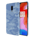 Blue and White Camouflage Printed Slim Cases and Cover for OnePlus 6T