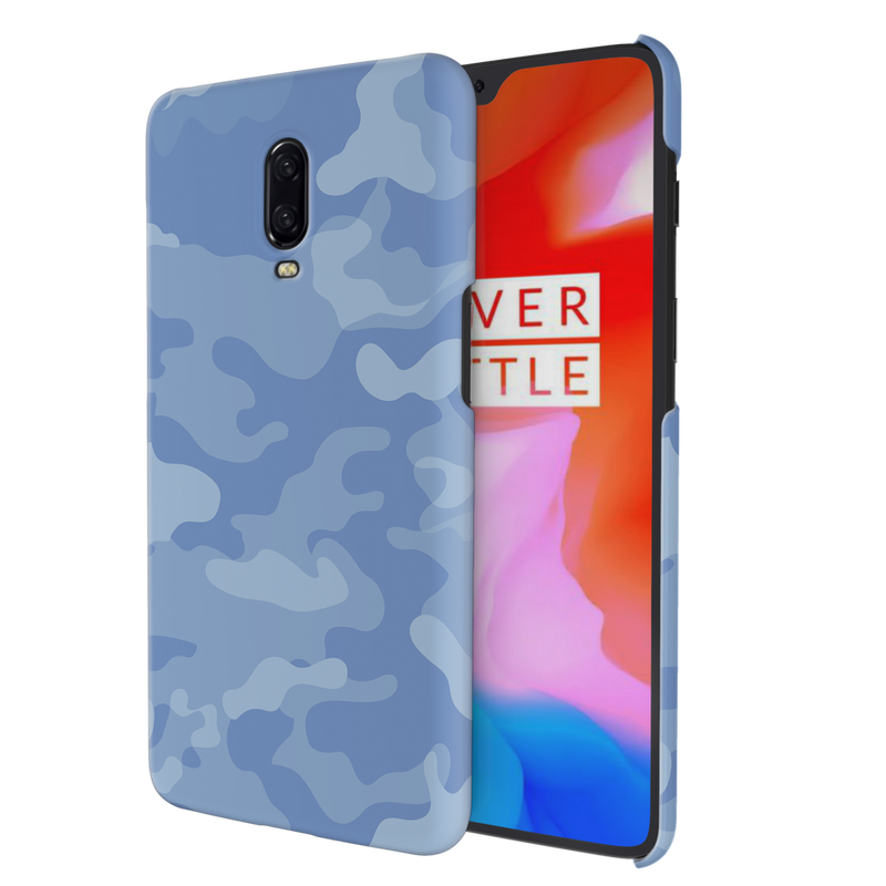 Blue and White Camouflage Printed Slim Cases and Cover for OnePlus 6T