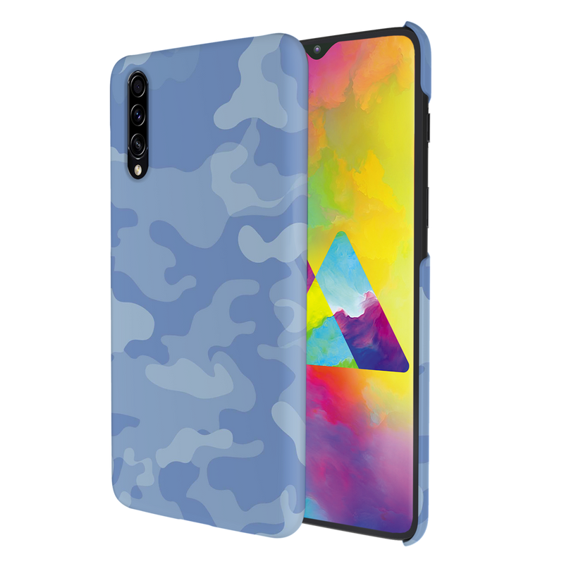 Blue and White Camouflage Printed Slim Cases and Cover for Galaxy A70