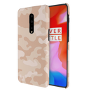 Cream and White Camouflage Printed Slim Cases and Cover for OnePlus 7 Pro