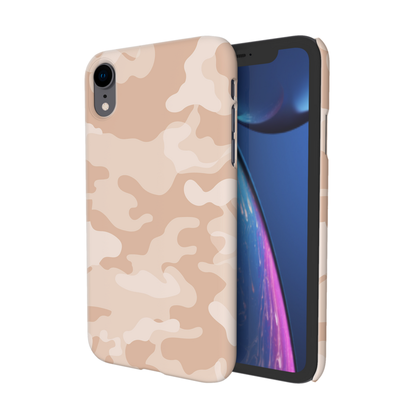 Cream and White Camouflage Printed Slim Cases and Cover for iPhone XR