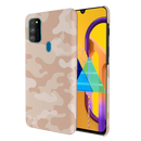 Cream and White Camouflage Printed Slim Cases and Cover for Galaxy M30S