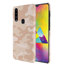 Cream and White Camouflage Printed Slim Cases and Cover for Galaxy A20S