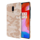 Cream and White Camouflage Printed Slim Cases and Cover for OnePlus 6T