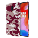 Maroon and White Camouflage Printed Slim Cases and Cover for OnePlus 6T