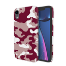 Maroon and White Camouflage Printed Slim Cases and Cover for iPhone XR