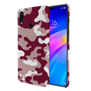 Maroon and White Camouflage Printed Slim Cases and Cover for Redmi Note 7 Pro