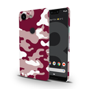 Maroon and White Camouflage Printed Slim Cases and Cover for Pixel 3