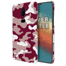 Maroon and White Camouflage Printed Slim Cases and Cover for OnePlus 6