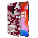 Maroon and White Camouflage Printed Slim Cases and Cover for OnePlus 7 Pro