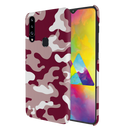 Maroon and White Camouflage Printed Slim Cases and Cover for Galaxy A20S