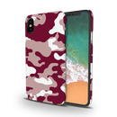 Maroon and White Camouflage Printed Slim Cases and Cover for iPhone X