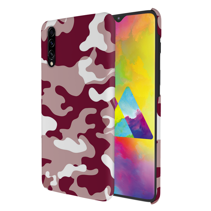 Maroon and White Camouflage Printed Slim Cases and Cover for Galaxy A70