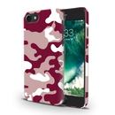Maroon and White Camouflage Printed Slim Cases and Cover for iPhone 8