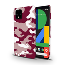 Maroon and White Camouflage Printed Slim Cases and Cover for Pixel 4