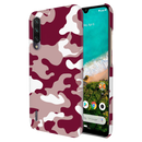 Maroon and White Camouflage Printed Slim Cases and Cover for Redmi A3