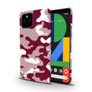 Maroon and White Camouflage Printed Slim Cases and Cover for Pixel 4A