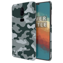Olive Green and White Camouflage Printed Slim Cases and Cover for OnePlus 6