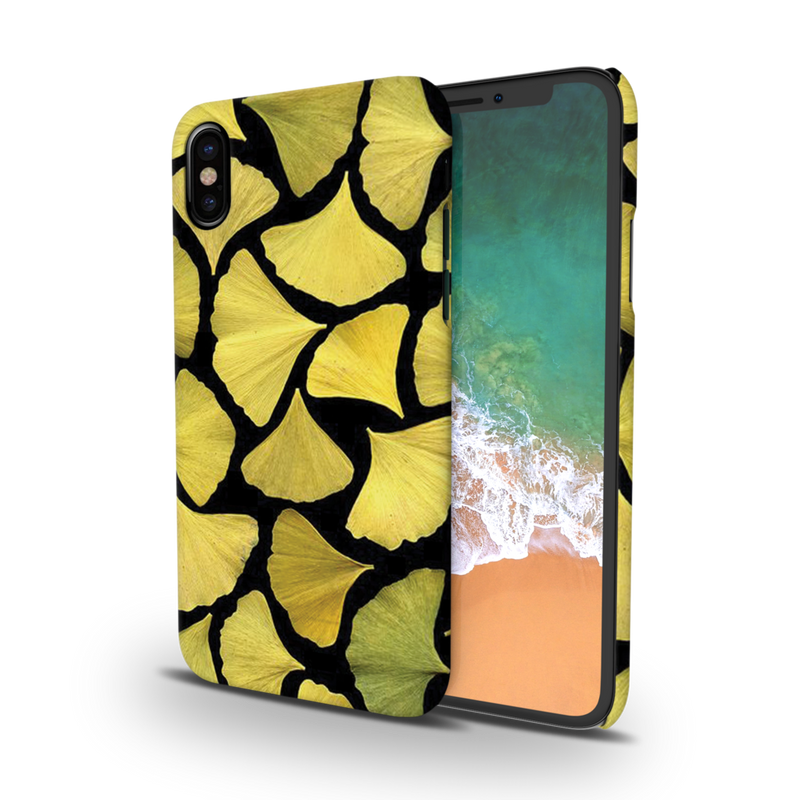 Yellow Leafs Printed Slim Cases and Cover for iPhone XS