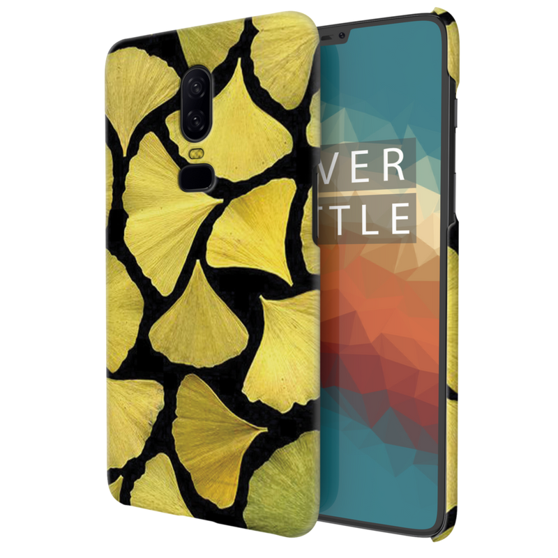 Yellow Leafs Printed Slim Cases and Cover for OnePlus 6