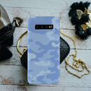 Blue and White Camouflage Printed Slim Cases and Cover for Galaxy S10 Plus