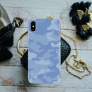 Blue and White Camouflage Printed Slim Cases and Cover for iPhone XS Max