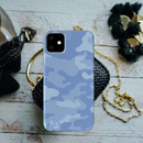 Blue and White Camouflage Printed Slim Cases and Cover for iPhone 11