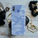 Blue and White Camouflage Printed Slim Cases and Cover for Galaxy M30