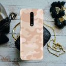 Cream and White Camouflage Printed Slim Cases and Cover for OnePlus 7 Pro