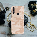 Cream and White Camouflage Printed Slim Cases and Cover for Galaxy A20S