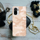 Cream and White Camouflage Printed Slim Cases and Cover for Redmi Note 10