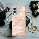 Cream and White Camouflage Printed Slim Cases and Cover for OnePlus Nord 2