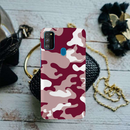 Maroon and White Camouflage Printed Slim Cases and Cover for Galaxy M30S