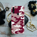 Maroon and White Camouflage Printed Slim Cases and Cover for Galaxy A20S