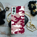 Maroon and White Camouflage Printed Slim Cases and Cover for OnePlus Nord 2