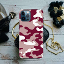 Maroon and White Camouflage Printed Slim Cases and Cover for iPhone 12 Pro Max