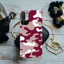 Maroon and White Camouflage Printed Slim Cases and Cover for Redmi Note 10T