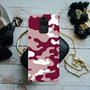 Maroon and White Camouflage Printed Slim Cases and Cover for Redmi Note 9