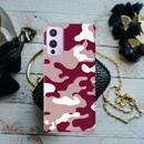 Maroon and White Camouflage Printed Slim Cases and Cover for OnePlus 9
