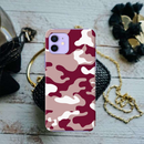 Maroon and White Camouflage Printed Slim Cases and Cover for iPhone 12 Mini