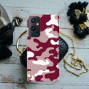 Maroon and White Camouflage Printed Slim Cases and Cover for OnePlus 9 Pro