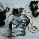 Olive Green and White Camouflage Printed Slim Cases and Cover for Pixel 4 XL