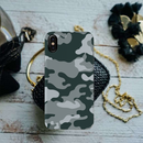 Olive Green and White Camouflage Printed Slim Cases and Cover for iPhone X