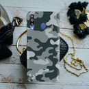 Olive Green and White Camouflage Printed Slim Cases and Cover for Galaxy M30