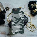 Olive Green and White Camouflage Printed Slim Cases and Cover for iPhone 7